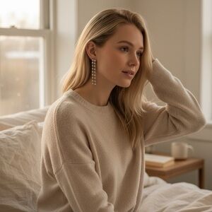 Unique Double-layer Tassel Ball Chain Drop Earrings